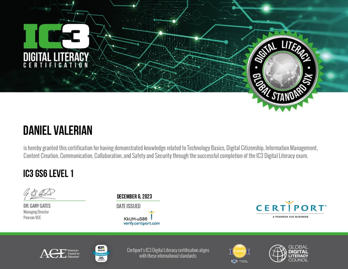 IC3 GS6 Digital Literacy Certification